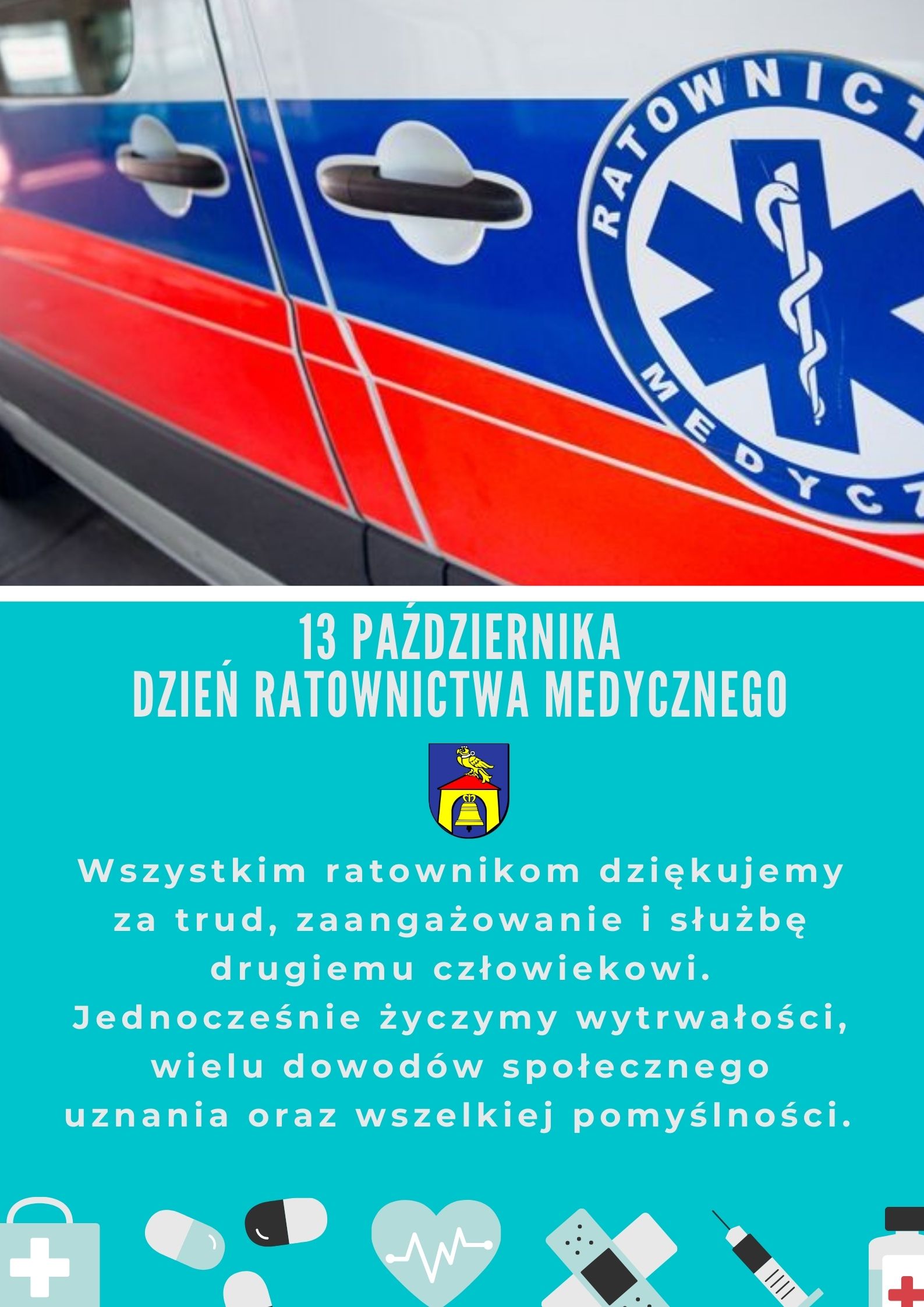 turkusowy-i-bialy-artykuly-medyczne-gratulacje-plakat