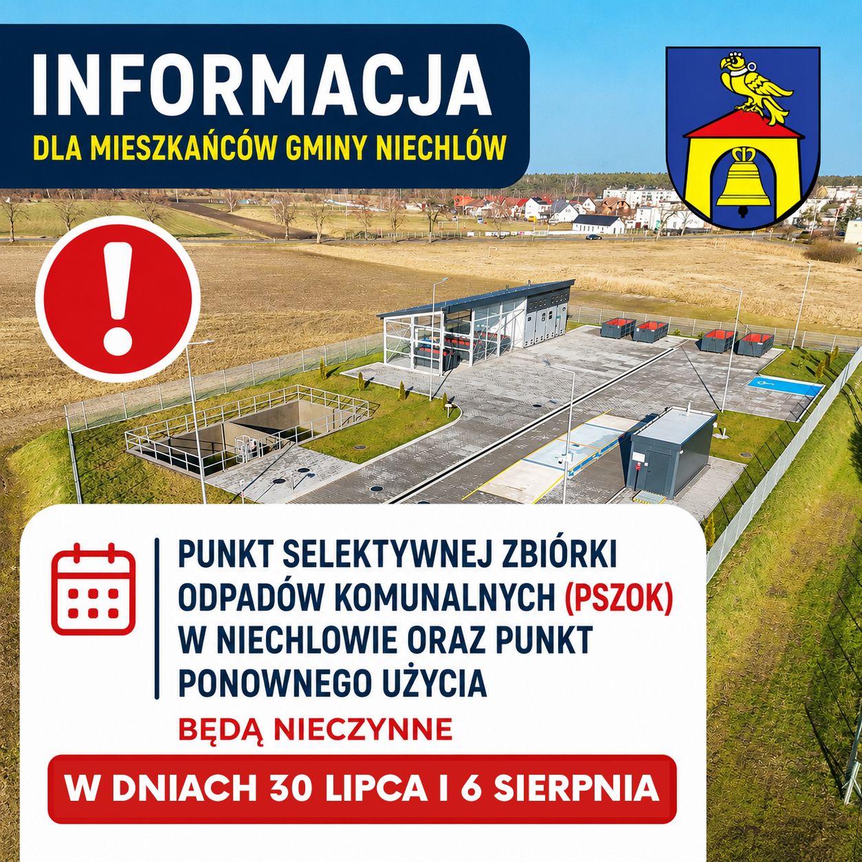 PSZOK nieczynny w dniach 30.07 i 06.08