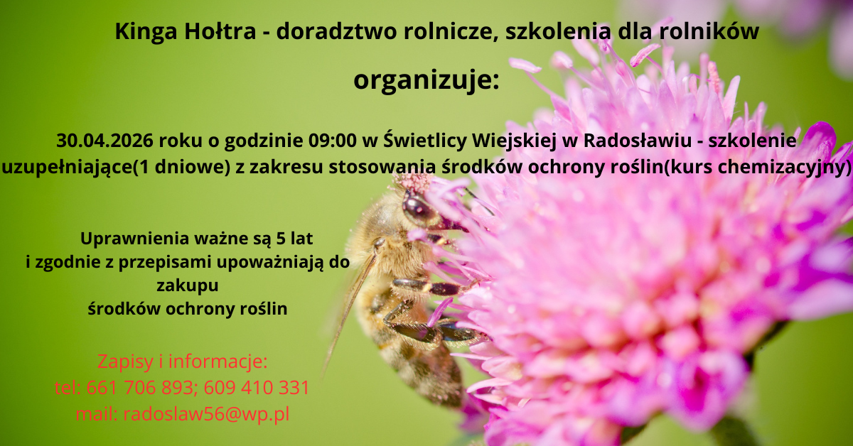 Szkolenie dla Rolników - 30.04.2026